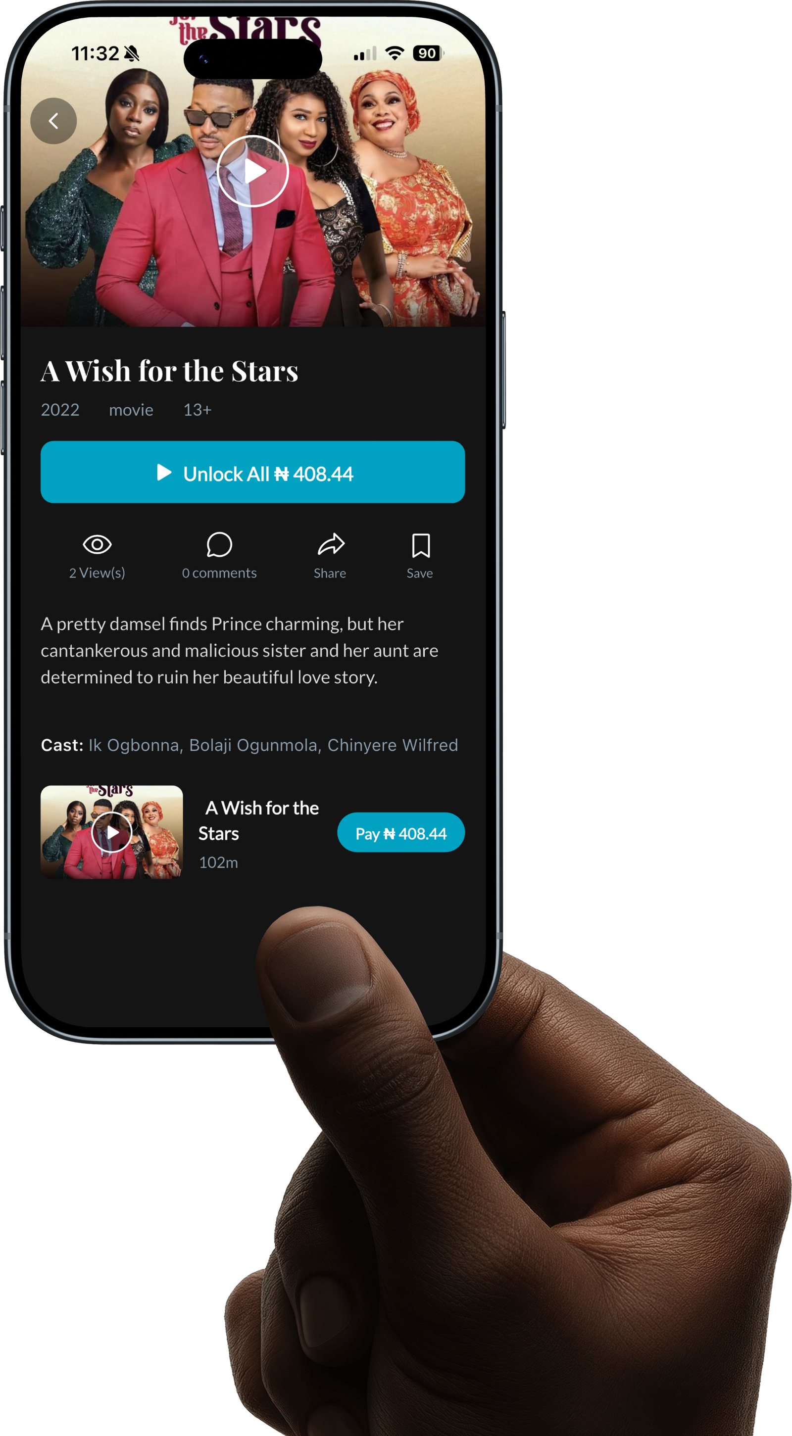 Storipod mobile film unlock and pay-per-movie interface