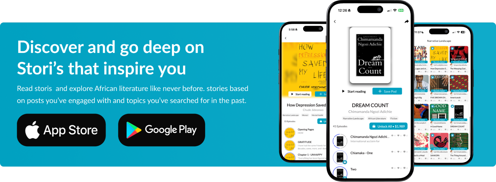 Start reading African literature on Storipod today
